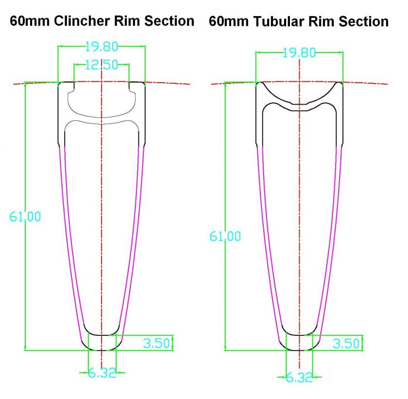 New 700C Clincher 60mm Carbon Fiber Rord Bicycle Wheelset Wheels With 