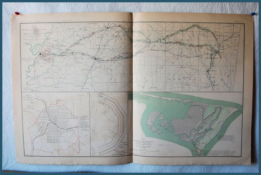 23. PLATE 51 CIVIL WAR MAP UNION REBEL, VICKSBURG, MORE  