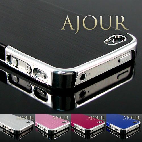 Premium Aluminum Brushed Chrome APPLE iPhone 4S 4 4G hard Case Cover 