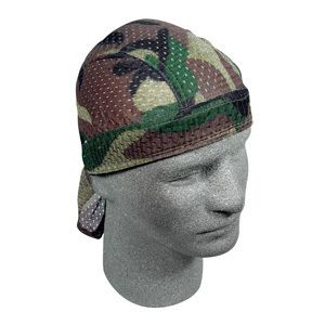 Woodland Camo Vented Mesh Sweatband Doo Du Rag Headwrap  