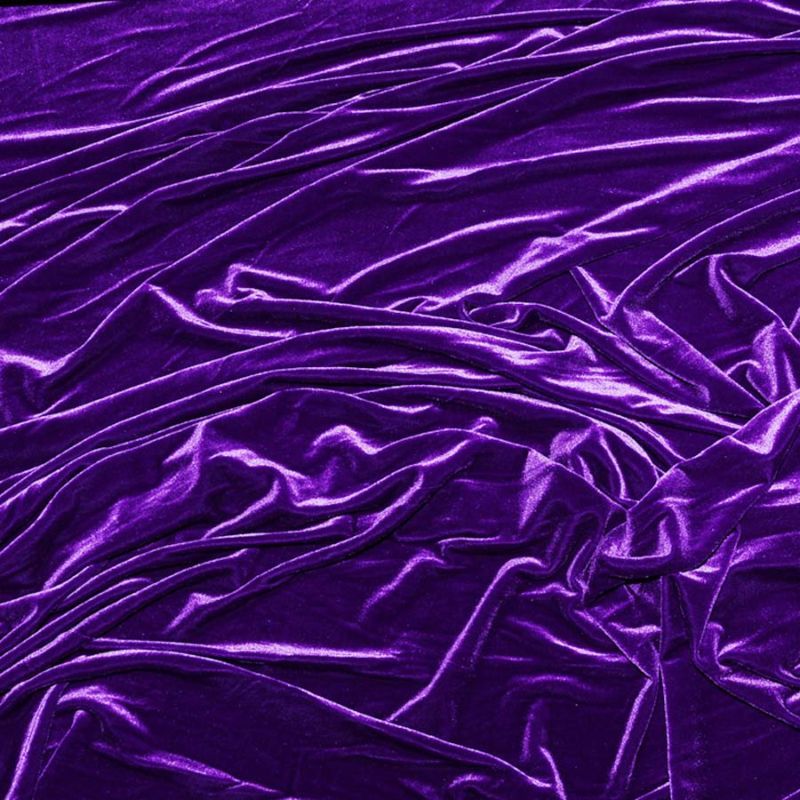 VELVET STRETCH FABRIC PURPLE POLYESTER 58 WIDE BTY  