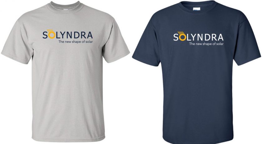 SOLYNDRA Defunct T shirt FUNNY Time to Shine BANKRUPT Solar Company 