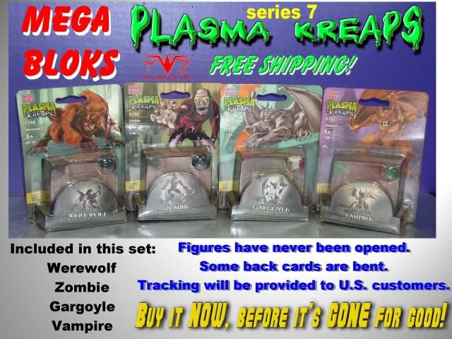   Bloks Plasma Kreaps Series 7 Vampire Werewolf Zombie Gargoyle Unopened