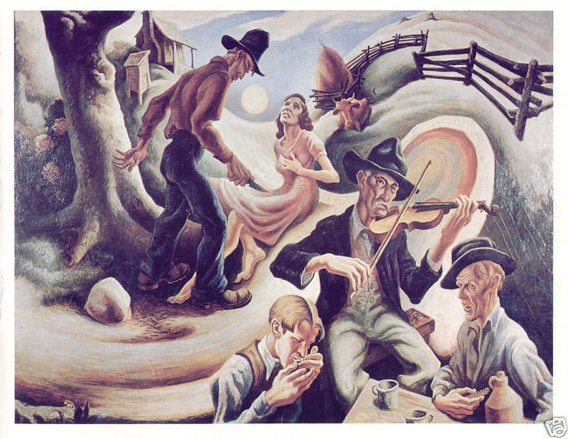 THOMAS HART BENTON print BALLAD OF THE JEALOUS LOVER OF LONE GREEN 