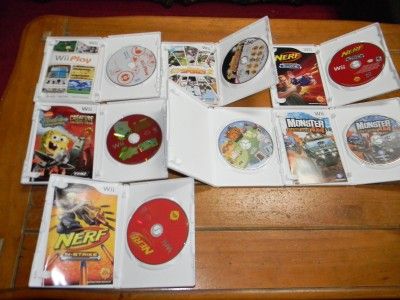 LOT NINTENDO WII 7 GAMES SPONGEBOB NERF DECA SPORTS 2 WII PLAY EUC 