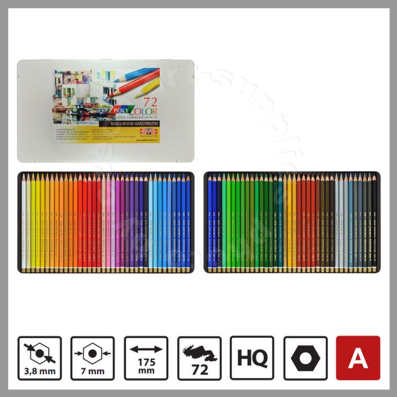 Koh I Noor Polycolor drawing colored pencils 3827 72pcs 8593539089629 