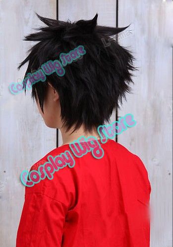 One Piece Monkey D. Luffy Anime Cosplay Short Black Hair Wig  