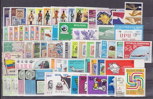 Worldwide MLH. 1974 UPU, 50 cplt sets + 11 Souv Sheets  