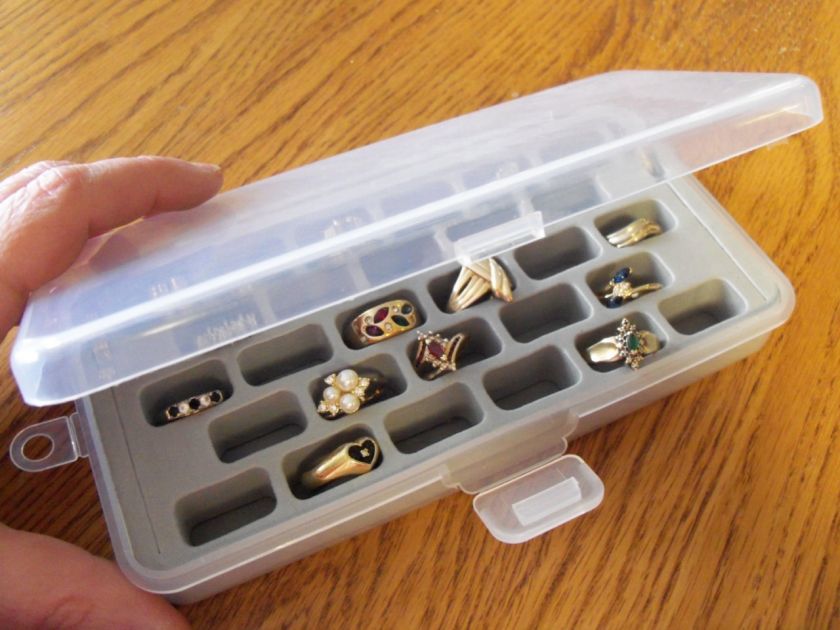 Ring Organizer Jewelry Box Case HOLDS 28+ Home/Travel Storage/Holder w 