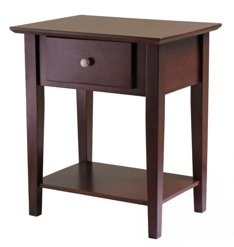 Shaker Night Stand End Accent Table Antique Walnut Wood  