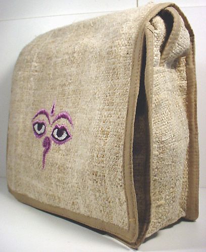 Hemp handbag purse in compact style hemp bag with many compartments