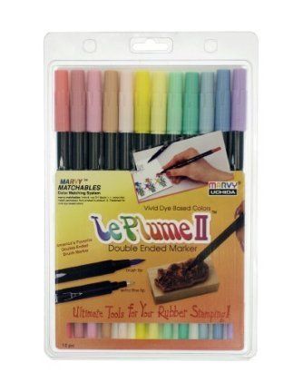 Uchida Le Plume II Watercolor Marker 12 piece Pastel Color Set  