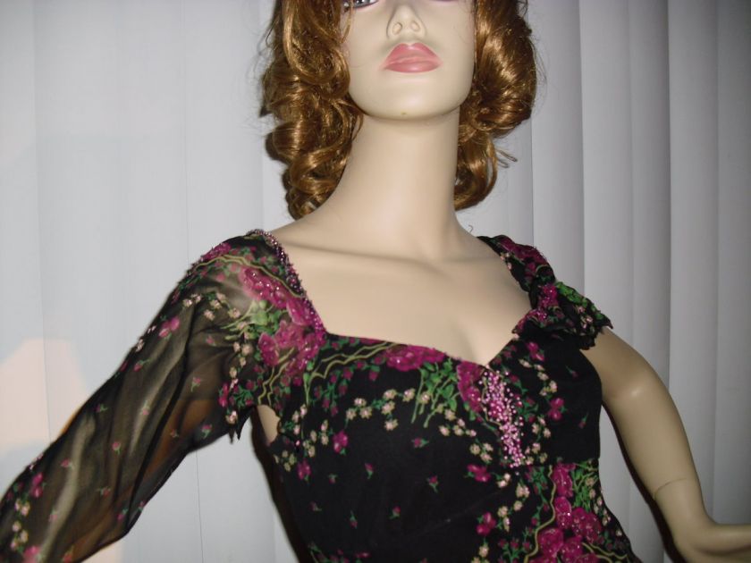   Wong scarf dress black pink Argentine Tango Wedding samba salsa rumba