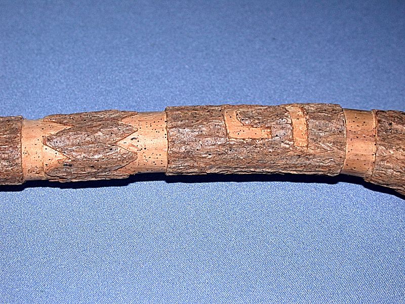   is for a Beautiful Vintage Wood Bark Initialed Cane Walking Stick