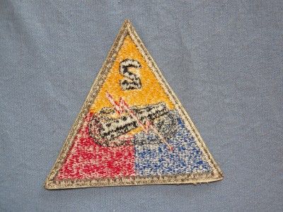 PATCH WW2 US ARMY 2ND ARMOR DIVISION MINTY COTTON CUTEDGE ORIGINAL 