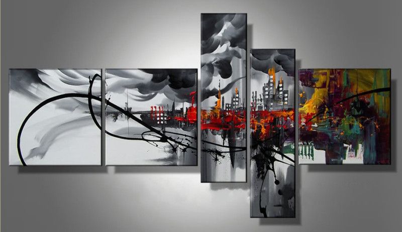 MODERN ABSTRACT HUGE WALL ART OIL PAINTING ON CANVAS  