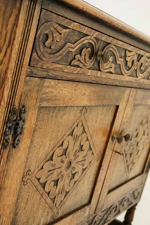 Antique Scottish Arts & Crafts Oak Sideboard, Buffet, Server, Hall 