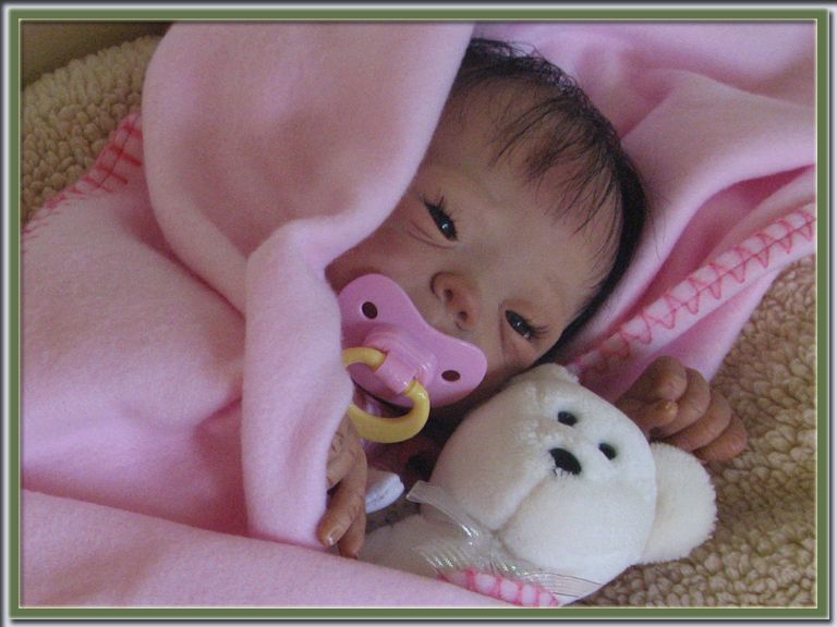 Reborn Baby Asian Girl with Human Hair   Kameko Sculpt by Tasha 