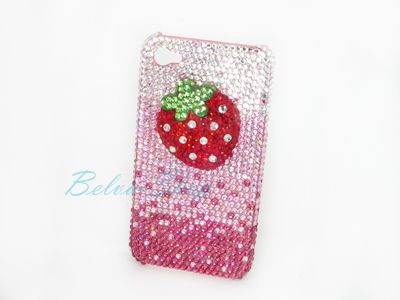   Crystal Strawberry 3D iPhone 4 / 4S Case using Swarovski Elements