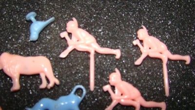 Vintage Birthday Cake Candle Holders Toppers Cowboys & Indians Betty 