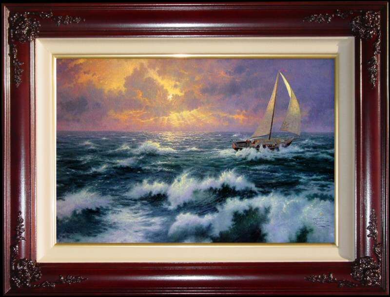 664/1100 Perseverance 18x27 G/P Framed Limited Thomas Kinkade Sailing 