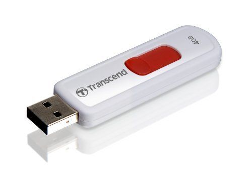 Transcend TS4GJF530 4gb Usb Flash Drive Ext Rectratable Usb   Whilte 