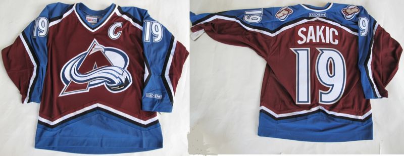 CCM PREMIER COLORADO AVALANCHE JOE SAKIC HOME JERSEY XL  