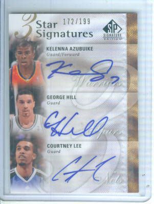 George Hill K.Azubuike C.Lee 09/10 SP Autograph 172/199  