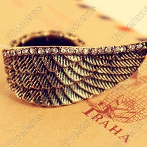 Design Vintage Personality Angels Wing Flexible Fashion RING 5084 