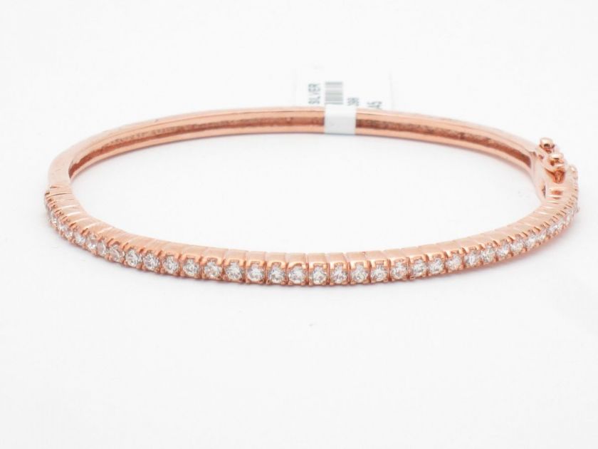 18K ROSE GOLD DIAMOND SET PAVE ETERNITY BANGLE BRACELET  