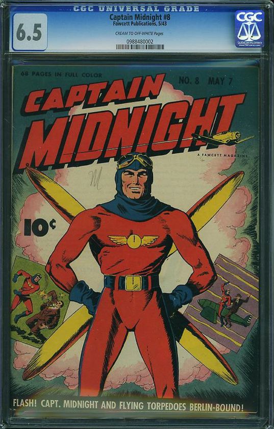 CGC CAPTAIN MIDNIGHT (FAWCETT)# 8 FN+ 6.5 1943  