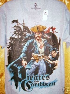 Disney PIRATES OF THE CARIBBEAN Shirt Jack Sparrow NEW  