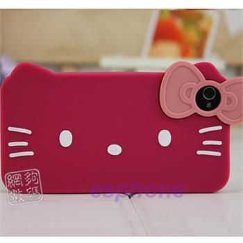 Red White Hello Kitty Silicone Soft Back Case Cover for iPhone 4 4G 4S 