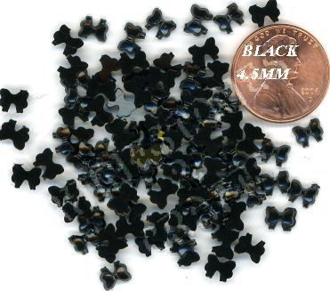 100 Rhinestones BLACK Tiny new lots Arts Crafts BOWS  