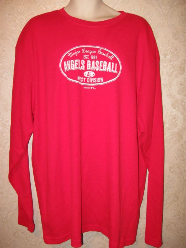 mens reebok angels baseball thermal shirt XXL nwt  