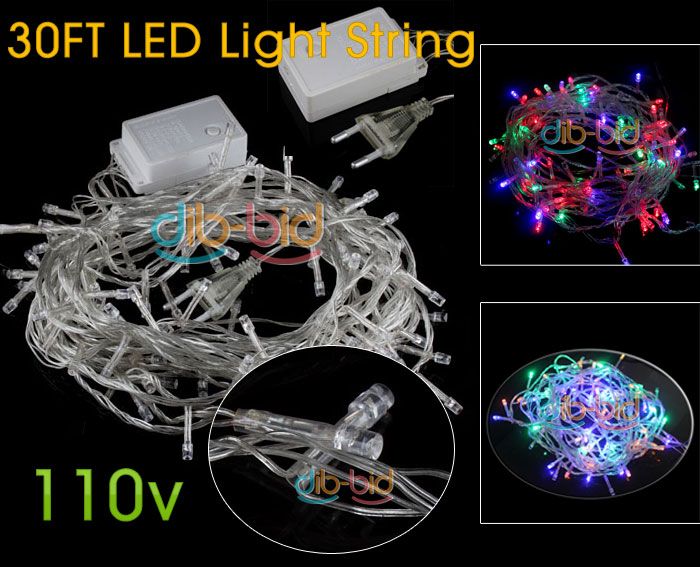 10M 30FT 30 FT LED Light String 7 Color Christmas 110V  