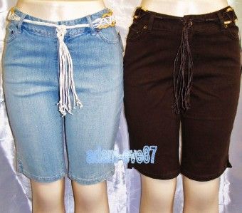 STYLE & CO. JEANS STRETCH BERMUDA SHORTS IN DENIM BLUE & BROWN~$40.00 