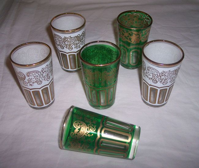 MOROCCAN TEA GLASSES wine glasses mint hot tea JUICE  