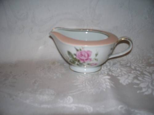 NORITAKE RC GRAVY BOAT/MILK JUG PINK ROSES GOLD TRIM  