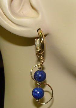 Double AA Lapis Twist INTERCHANGEABLE Earring Charms YG  