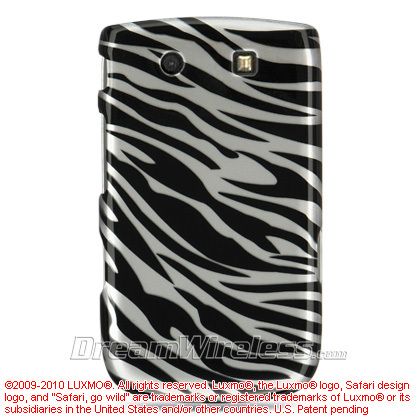 Blackberry Torch 9800 Silver Zebra Hard Case Cover New  