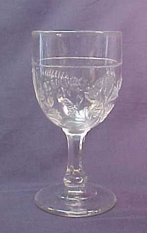 Bleeding Heart Early American Pattern Glass Goblet  