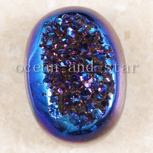 Natural Agate Titanium Druzy Cabochon CAB A69114(Free S  