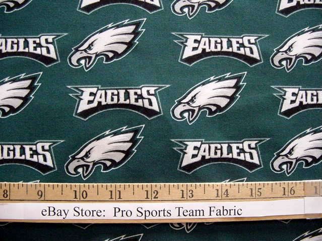 Philadelphia Eagles 100% Cotton Fabric   NFL Football Team Sports