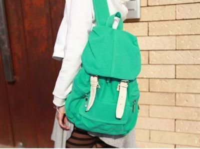 New Green Girls Canvas Satchels Backpack Bookbag FB148c  