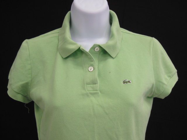 LACOSTE Lime Green Cap Sleeve Polo Shirt Top Sz 40  