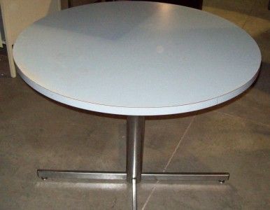 Round Grey Laminate Breakroom Table 36  