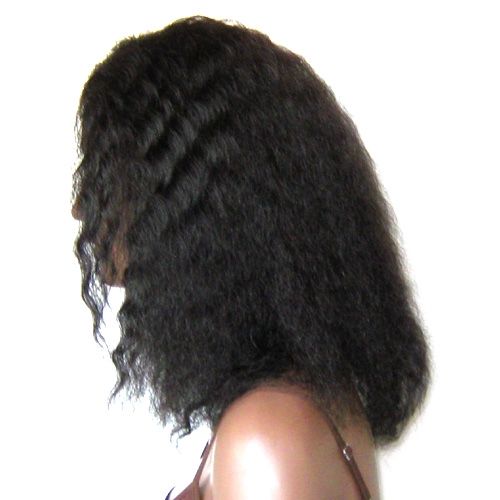 Lace Front Wig 100% Human Hair Super #1B Off Black NWT  