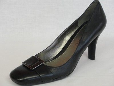 BANDOLINO Black & Buckled Classic Premium Leather Pumps 9M MINT 