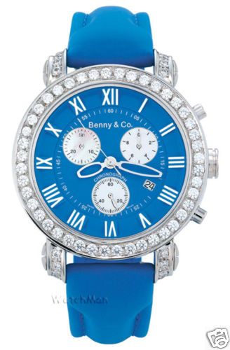 Benny & Co Mens Diamond Watch Blue 4.00ct Joe Rodeo  